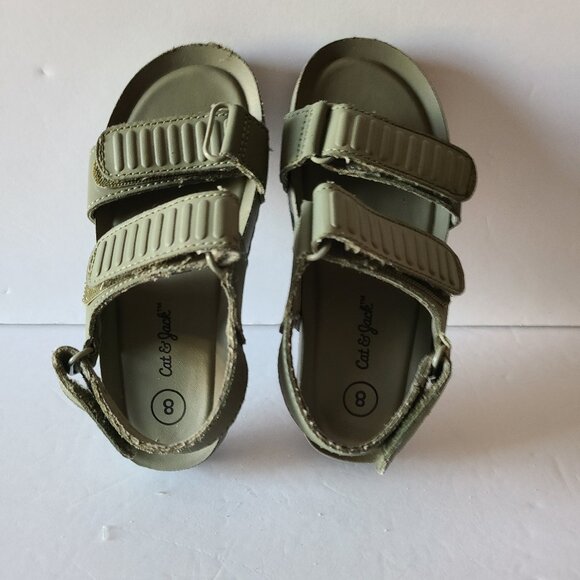 TODDLER KODY FOOTBED SANDALS - CAT & JACK -ADJUSTABLE STRAPS | GREEN | SIZE 8 - Picture 4 of 9